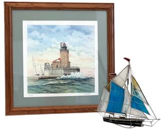 Lighthouse Sailboat Decor
