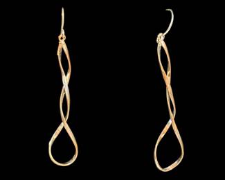 Unique Silver Tone Swirl Style Earring Set