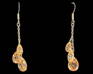 Sterling Silver Amber Theme Earrings Set