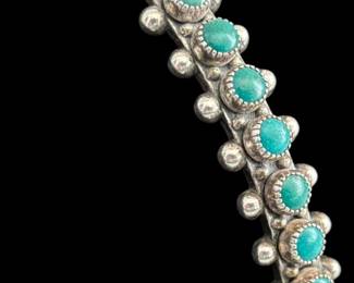 Turquoise Snake Eyes Sterling Cuff