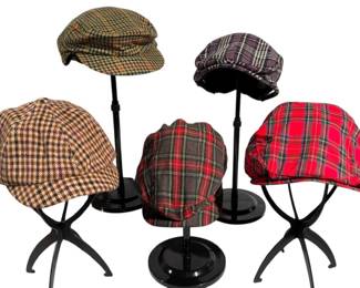 Vintage PlaidTweed Flat Caps