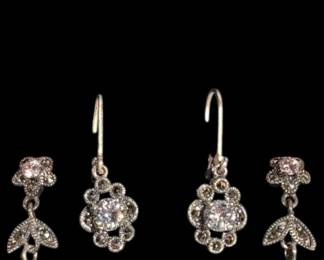 Antique Style Sterling Silver Earrings