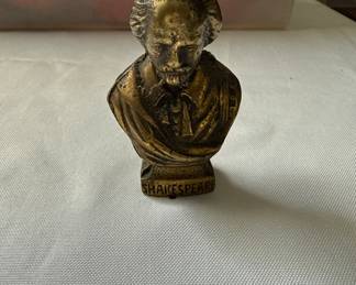 Miniature bronze Shakespeare bust