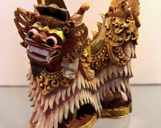 Vintage Barong wood sculpture from Bali