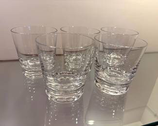 Set of 5 Baccarat “Missouri” model crystal scotch/whiskey glasses
