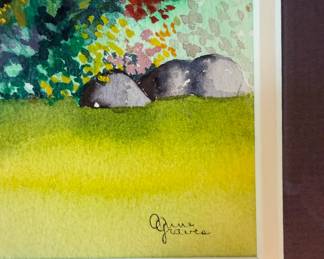 Anne Graves original Garden watercolor