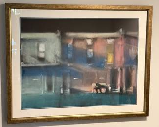 Dana Carlson (Local Minneapolis Artist) pastel & gouache framed art.  34” x 27” framed