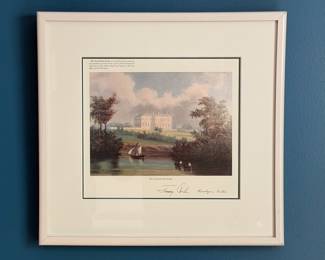 1980 Jimmy Carter White House framed watercolor print featuring both he and Rosalynn Carter’s printed signature