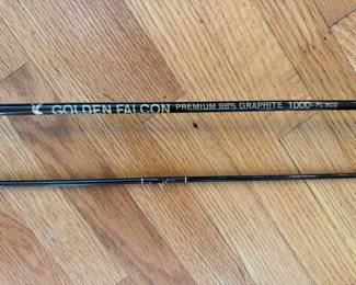 Like New Orvis fly fishing rod & reel carrying case with a new, never used vintage Golden Falcon 98% graphite rod