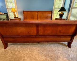 Beautiful King Size fruitwood sleigh bed