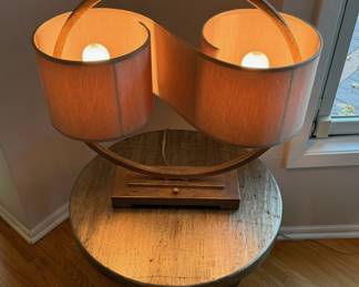Vintage modernist table lamp with continuous shade