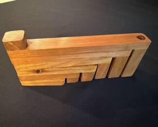 Vintage MCM Scandinavian wood candelabra