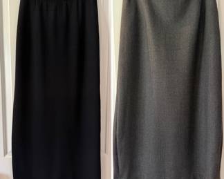 Vintage St. John Basics (Left) wool skirt and Donna Karen grey wool skirt