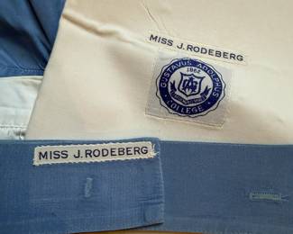 Vintage Gustavus Adolphus College nurses uniform with original mother of pearl buttons