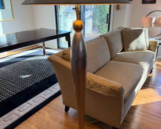 Vintage ‘Leeazanne’ for Lam Lee Group silver and gold leaf floor lamp