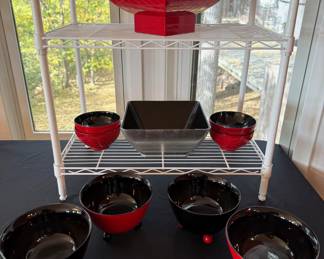 Very cool vintage NGA Art & Craft lacquered bowls and serving bowls