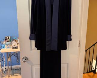 Vintage two-piece navy blue velvet set