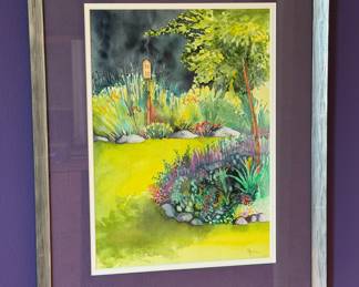 Anne Graves original Garden watercolor