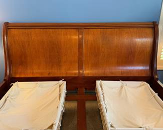 Beautiful King Size fruitwood sleigh bed