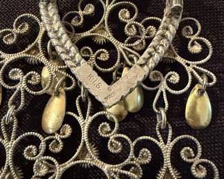 Vintage Norwegian Sølje sterling brooch, one additional brooch (not marked) and two pair of earrings (also not marked)