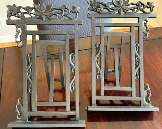 Antique ebony wood reading stands. These will be sold as a pair