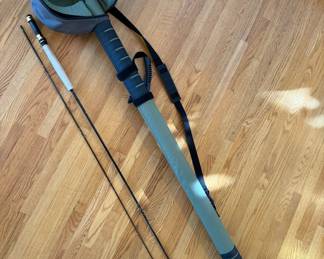 Like New Orvis fly fishing rod & reel carrying case with a new, never used vintage Golden Falcon 98% graphite rod