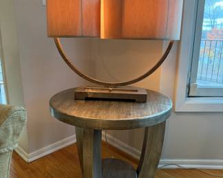 Vintage modernist table lamp with continuous shade