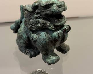 Vintage bronze Foo Dog incense burner