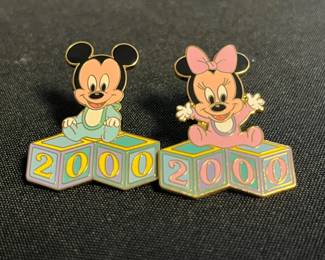 Baby Mickey & Minnie Disney Pins – Year 2000
Sweet Disney collectible pins featuring Baby Mickey and Baby Minnie designs from 2000, the early era of official Disney Pin Trading. Each pin showcases soft pastel enamel colors & classic baby-themed artwork beloved by collectors of Disney’s nostalgic side.

• Official Disney pins stamped 2000 on back
• Includes (2) pins – Baby Mickey & Baby Minnie
• Bright enamel coloring with metal backs & Mickey-head clasps
• Please see pictures for measurements & condition
