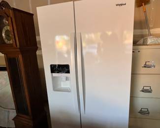 $450. Wirlpool model # WRS315SDHW06:  36inch/24 cu ft. Manufactured Jan 2023. Original price $1478