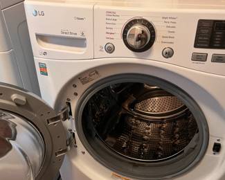 $450 for set. LG Large Capacity Front Loading Washer (#WM3670HWA) & Dryer (#DLEX3370W). Includes base