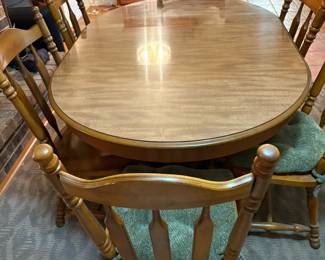 Table with six chairs and leaf