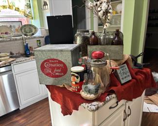 Vintage tins, jars and caddies.