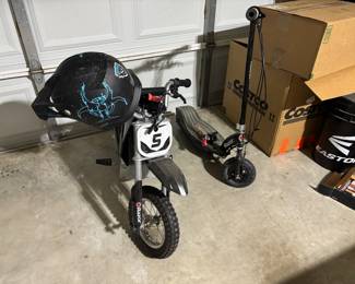 Mini motorcycle and razor scooters