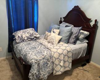 Beautiful bedroom suite and linens (bed frame, mattress, and linens sold separately)