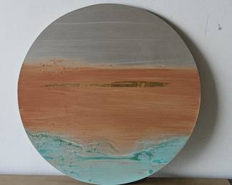 Paragon Abstract Horizons Round Metal Wall Art