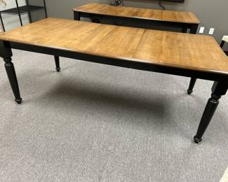 1- Dining Table, Wood Top & Painted Black Legs