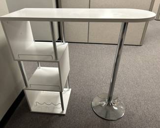 White Laminate & Chrome-Look Work Counter