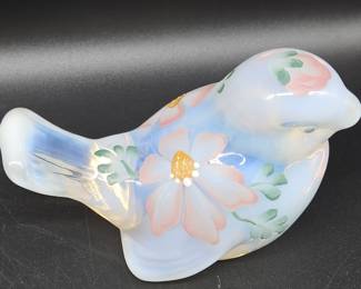 Signed Vintage Fenton Glass Bird Figurine