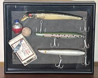 Shadow Box Frame Display Vintage Fishing Lures
