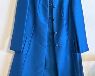 Mid Century Vibrant Blue Dress w/ Coat by Rona