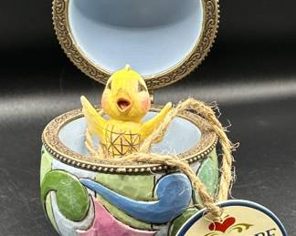Jim Shore Open Up To Easter Fun Egg Trinket Box