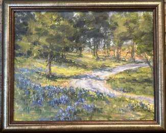 Bluebonnets Landscape Original Oil on Canvas