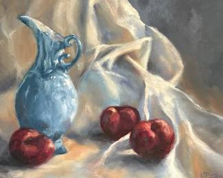 Original Signed Oil On Canvas Still Life Painting
