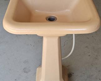 Vintage 1950's Peachy Pink Barber Shop Sink