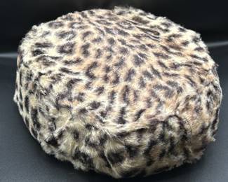 Vintage Faux Leopard Fur Cloche Hat