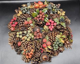 Handmade Fall & Winter Pine Cone Wreath