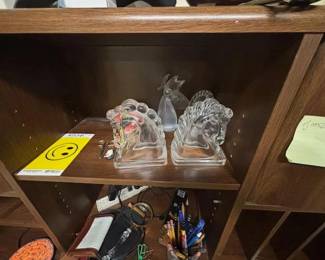 Glass Book Ends 