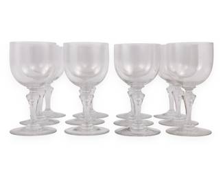 A Set of Twelve Baccarat Crystal 'Normandie' Wine Glasses