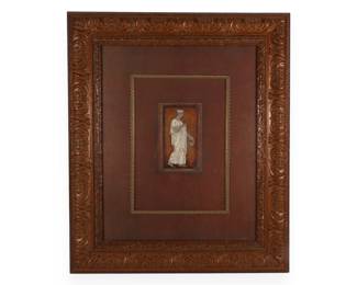 A Framed Jasperware Style Ceramic Relief Plaque